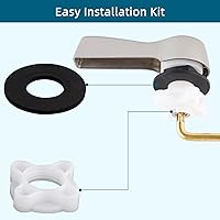 Vista 4 de Hygie Rinse Manija de inodoro de metal con palanca de descarga de reemplazo, manija universal para inodoro de montaje lateral con cadenas de solapa