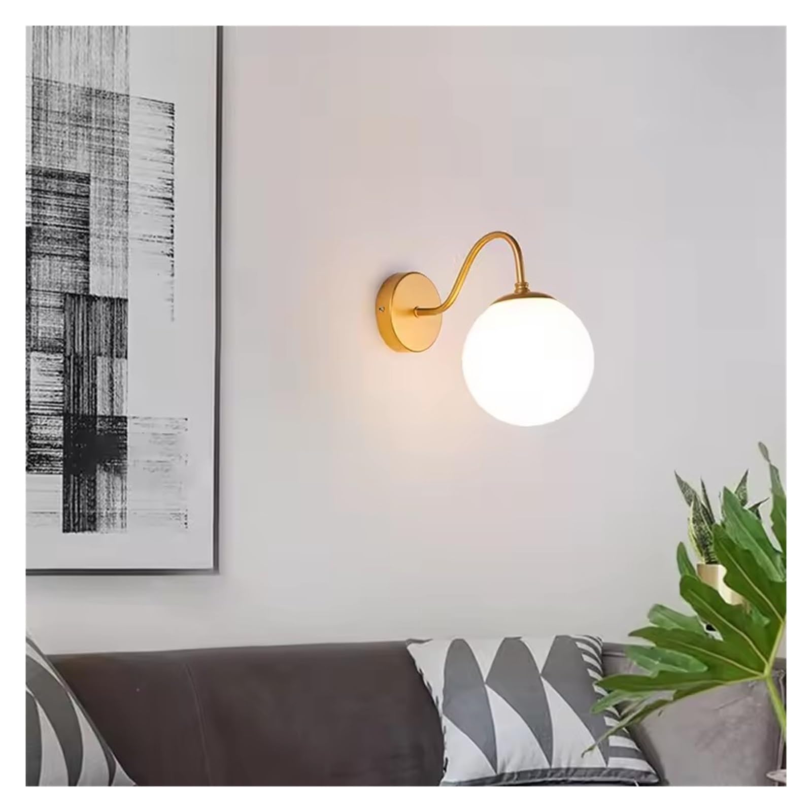 HUAYUSEDF Modern Wall Sconce - Ball Light Fixture for Living Room, Bedroom, Bedside, Corridor, Aisle Stylish Home Lighting Decor, Energy-Efficient Lamp