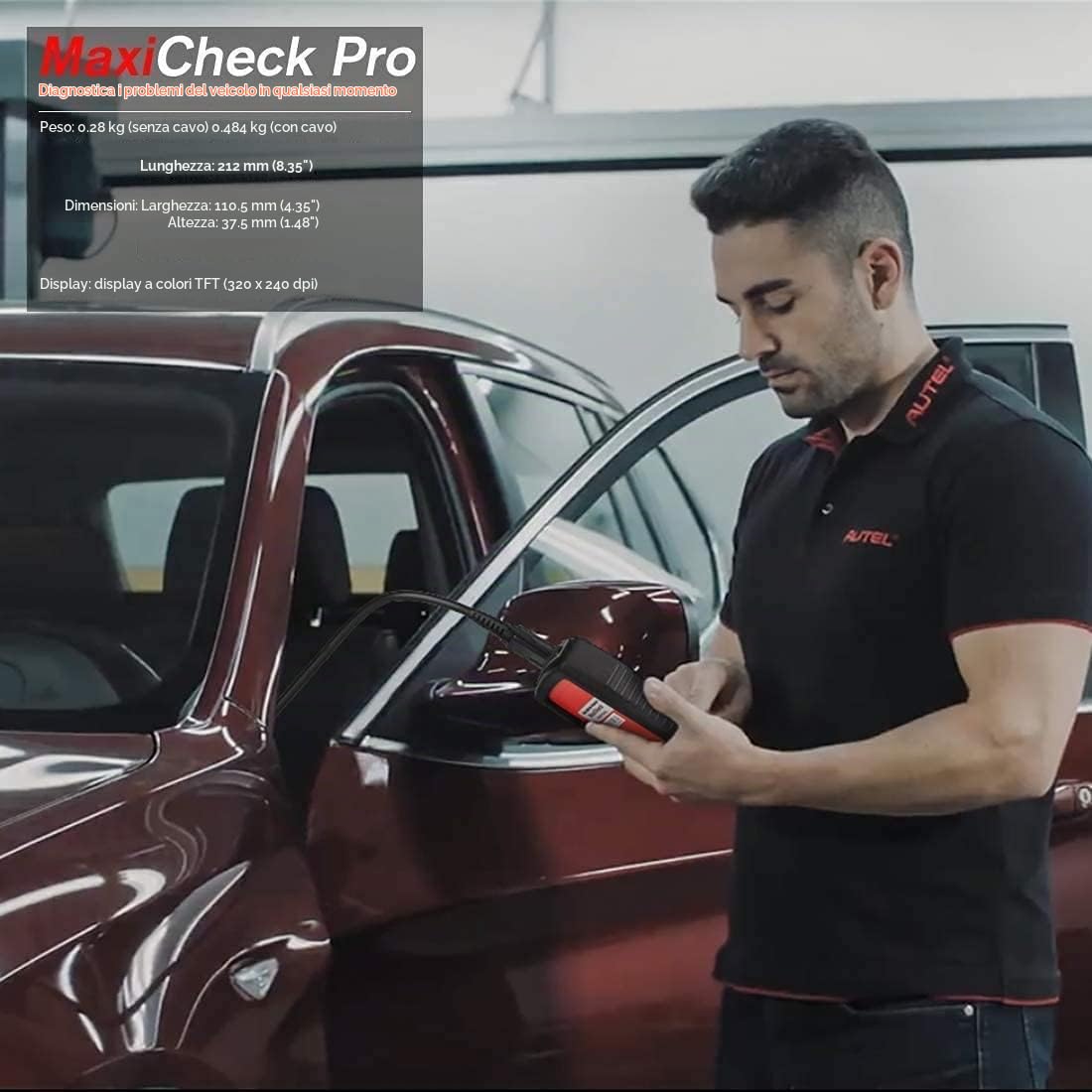 Autel MaxiCheck Pro Strumento Diagnostico OBD2 Scanner Auto con Bleed ABS | Reset dell'olio, SRS, SAS, EPB, BMS, per Veicoli Specifici, Strumento di Servizio Ideale Conveniente per Tecnici/Fai da te