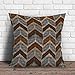 Dekoracyjna poszewka na poduszkę teksturowana, zygzakowa, szara i brązowa nowoczesna poszewka na poduszkę poszewki na poduszki do salonu dekoracja łóżka, 50 x 50 cm