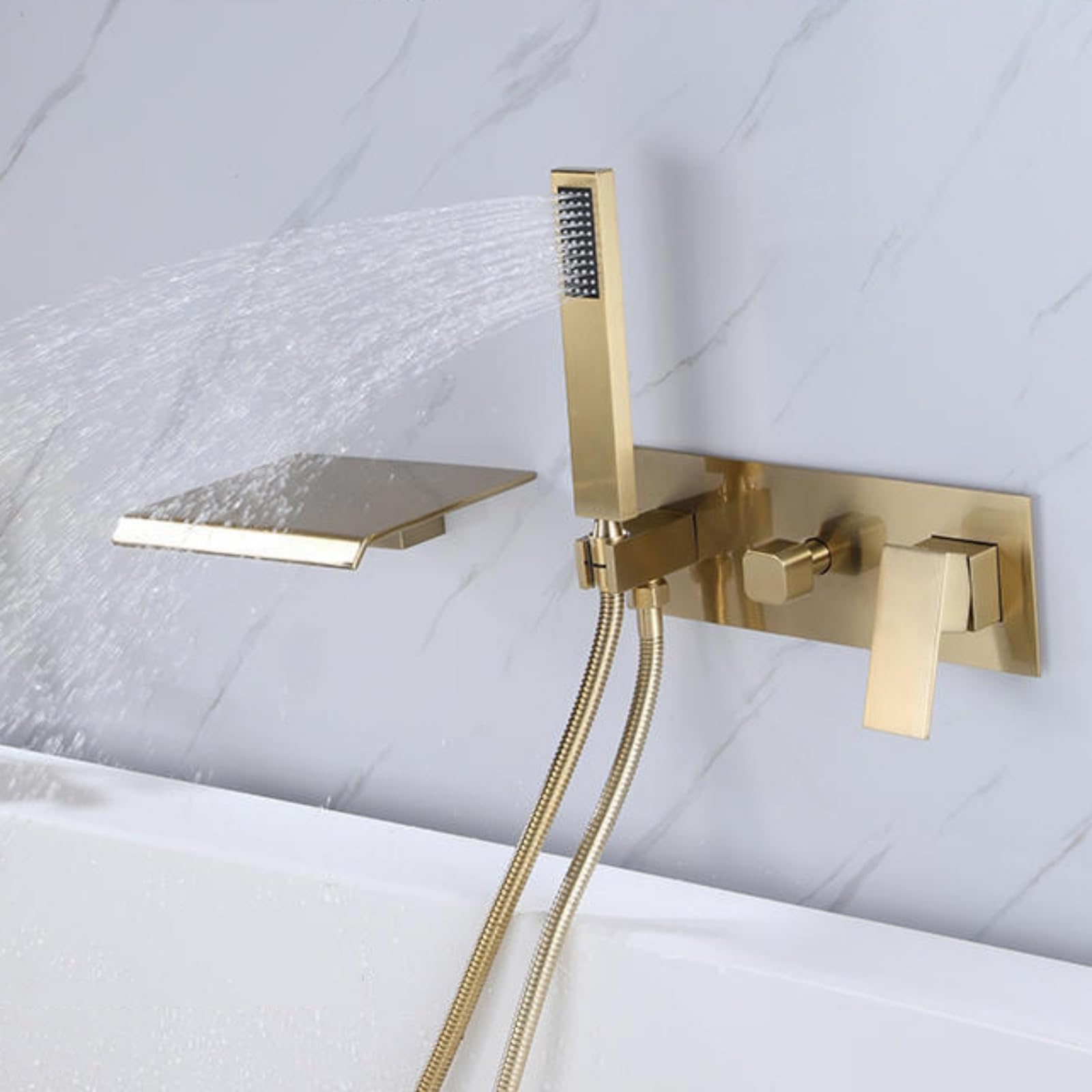 Szczotkowana d bateria prysznicowa zestaw jednouchwytowa bateria wannowa elegancka głowica prysznicowa i bateria wannowa Combo luksusowe akcesoria łazienkowe nowoczesny design LWX
