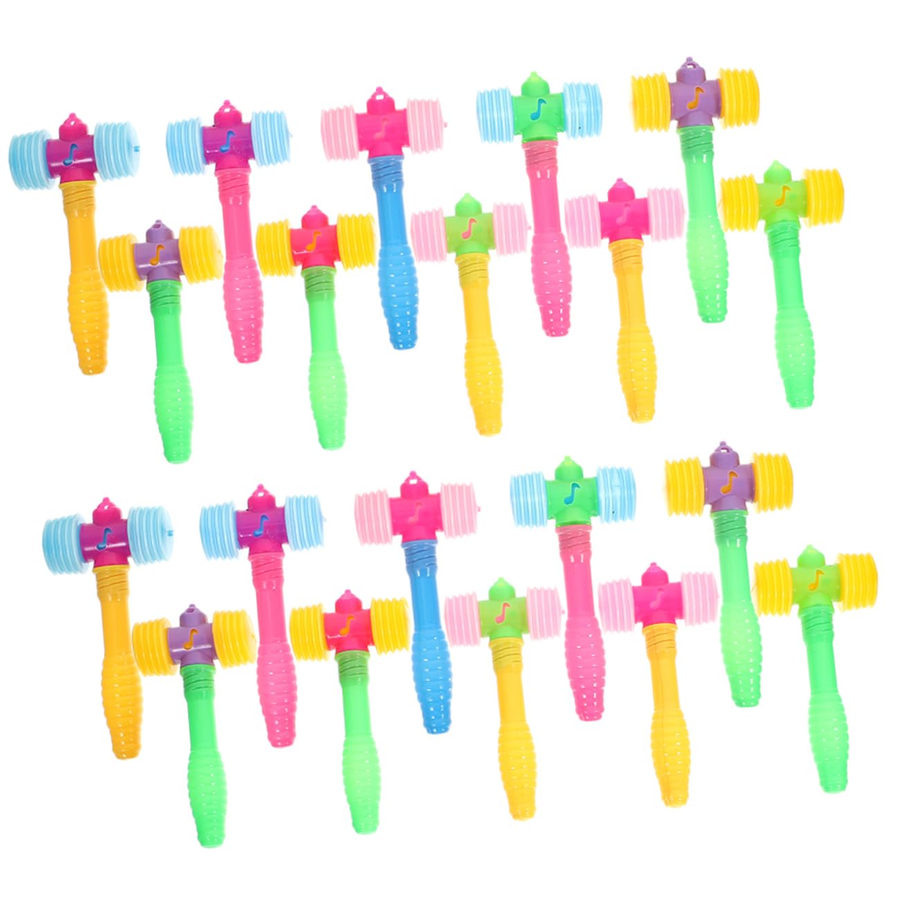 Toddmomy 24pcs Pounding Hammer Squeaky Sound Mallet for Fun Interactive Play Beating for Parties and Parent Activities Present