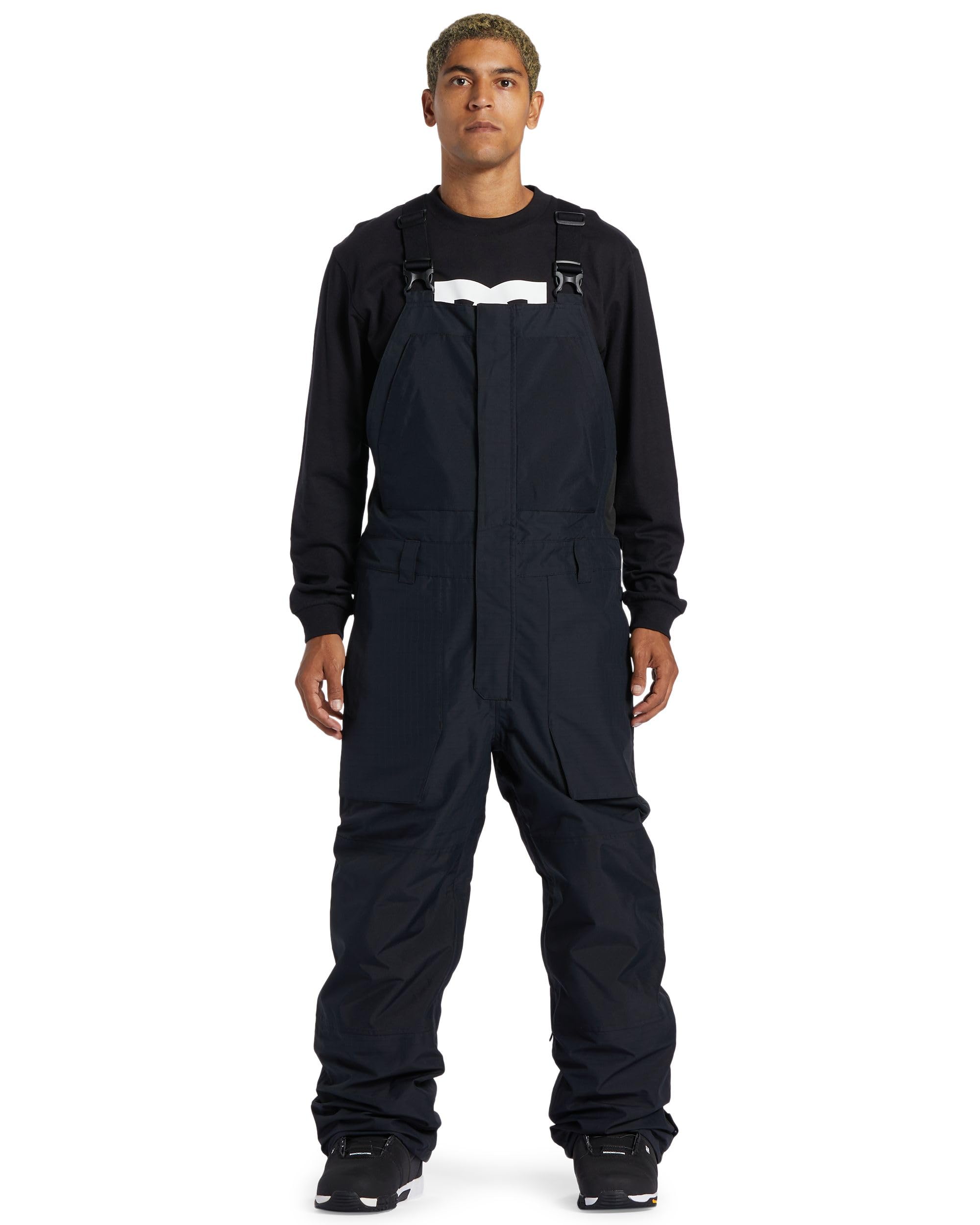 DC Shoes Men's Shell Snowboard Bib Pants - Shadow Bib | Black, Small