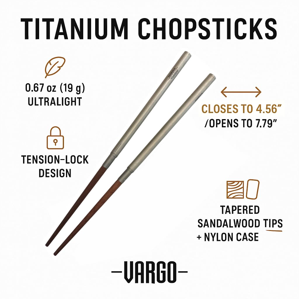 Vargo chopstick 2本セット Amazon | バーゴ VARGO チタニウム チョップスティック T-223