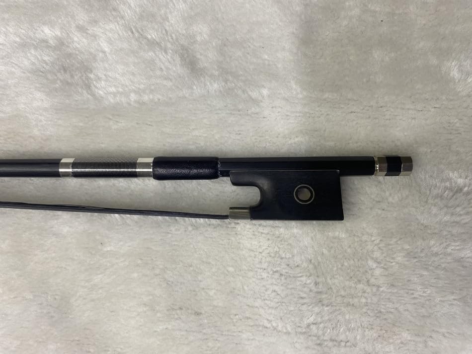 4/4 black carbon fiber violin bow for adult 74.5cm for Advanced Student Straight Parisian Eyes Ebony Frog (black)