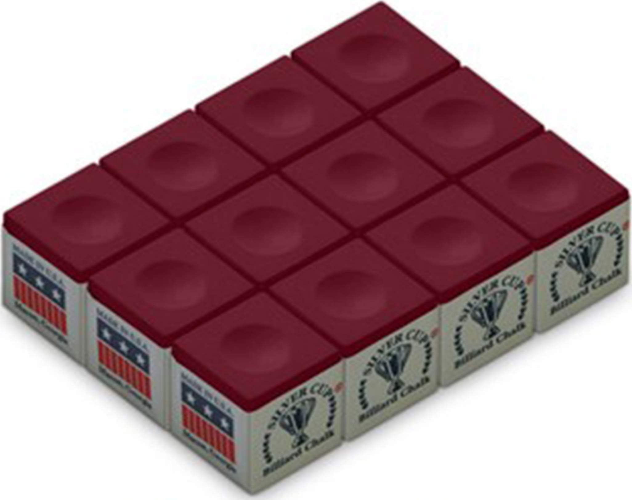 Silver Cup SC-12-BURGUNDY Chalk Dozen Box, Burgundy