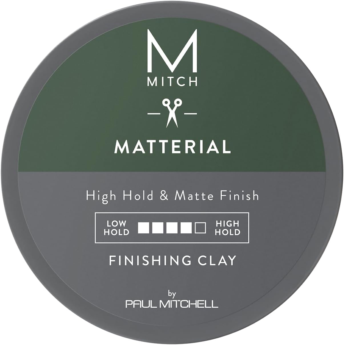 MITCH by Paul Mitchell Matterial Finishing Clay for Men, High Hold, Ultra-Matte Finish, For All Hair Types, 3 oz.