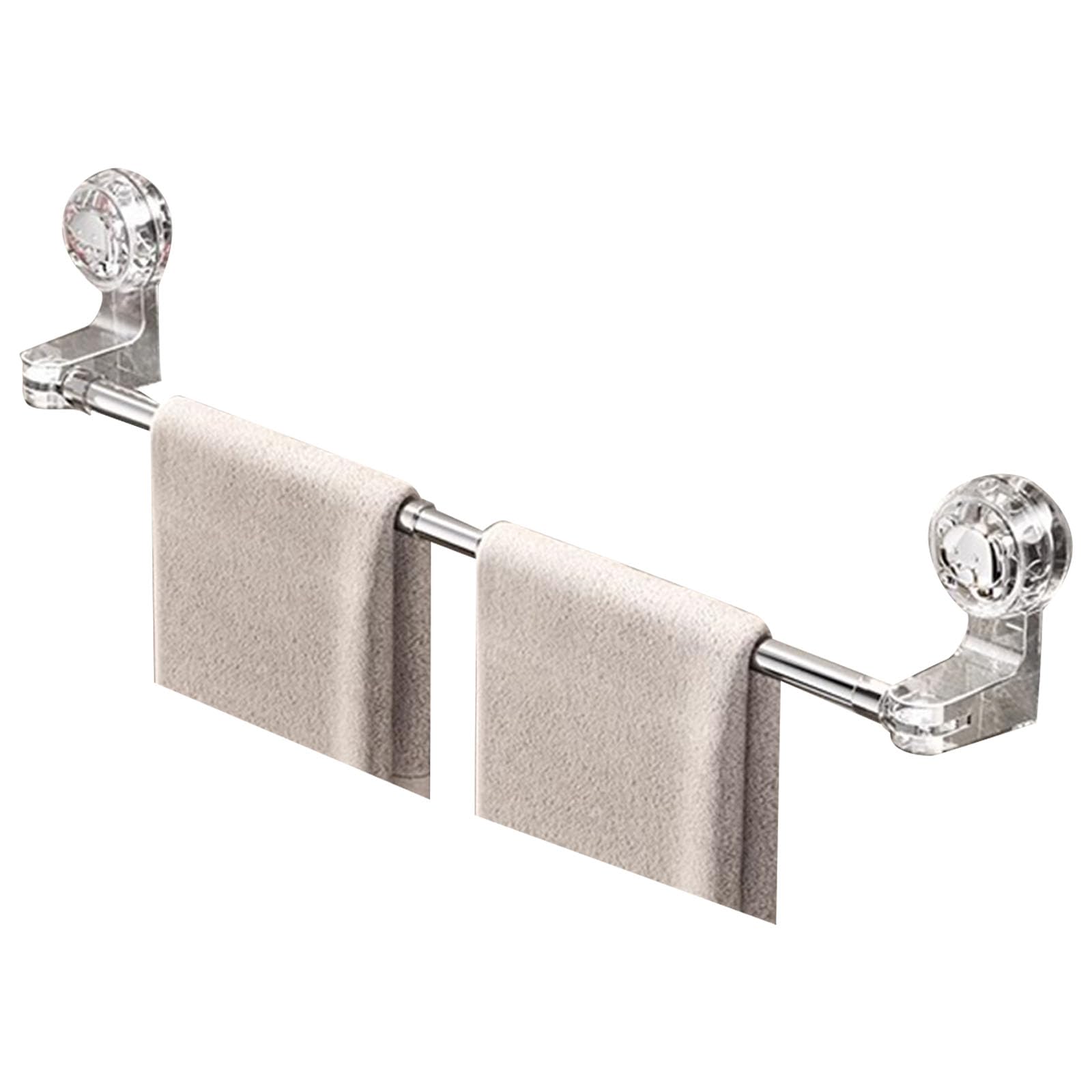 Strong Suction Cup Adjustable Telescopic Towel Rack Not Drilling Installation Bath Towel Holders for Bathroom Multiple Hangers for Bathroom