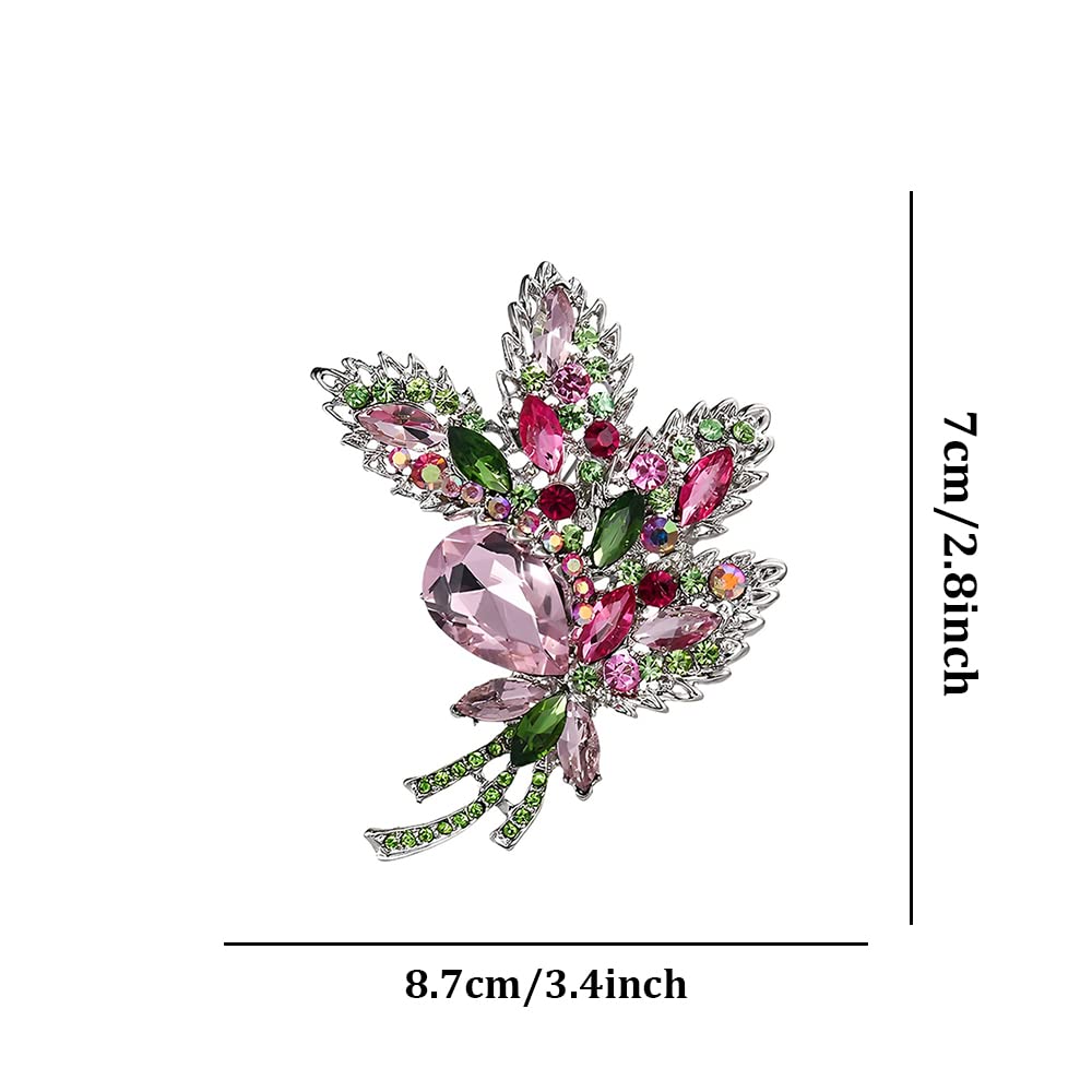 Broche Bouquet, Broche En Cristal Pour Femmes, Broche Femme, pour Cadeau d'anniversaire de Filles Fournitures de Fête de Mariage Noël