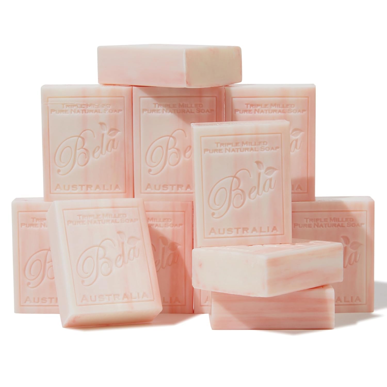 BELA Romantic Gardenia Soap 3.3 OZ Pack of 12, Long Lasting French Triple Milled Bar Soap with Organic Shea Butter Hand, Face and Body Wash Bar, Made