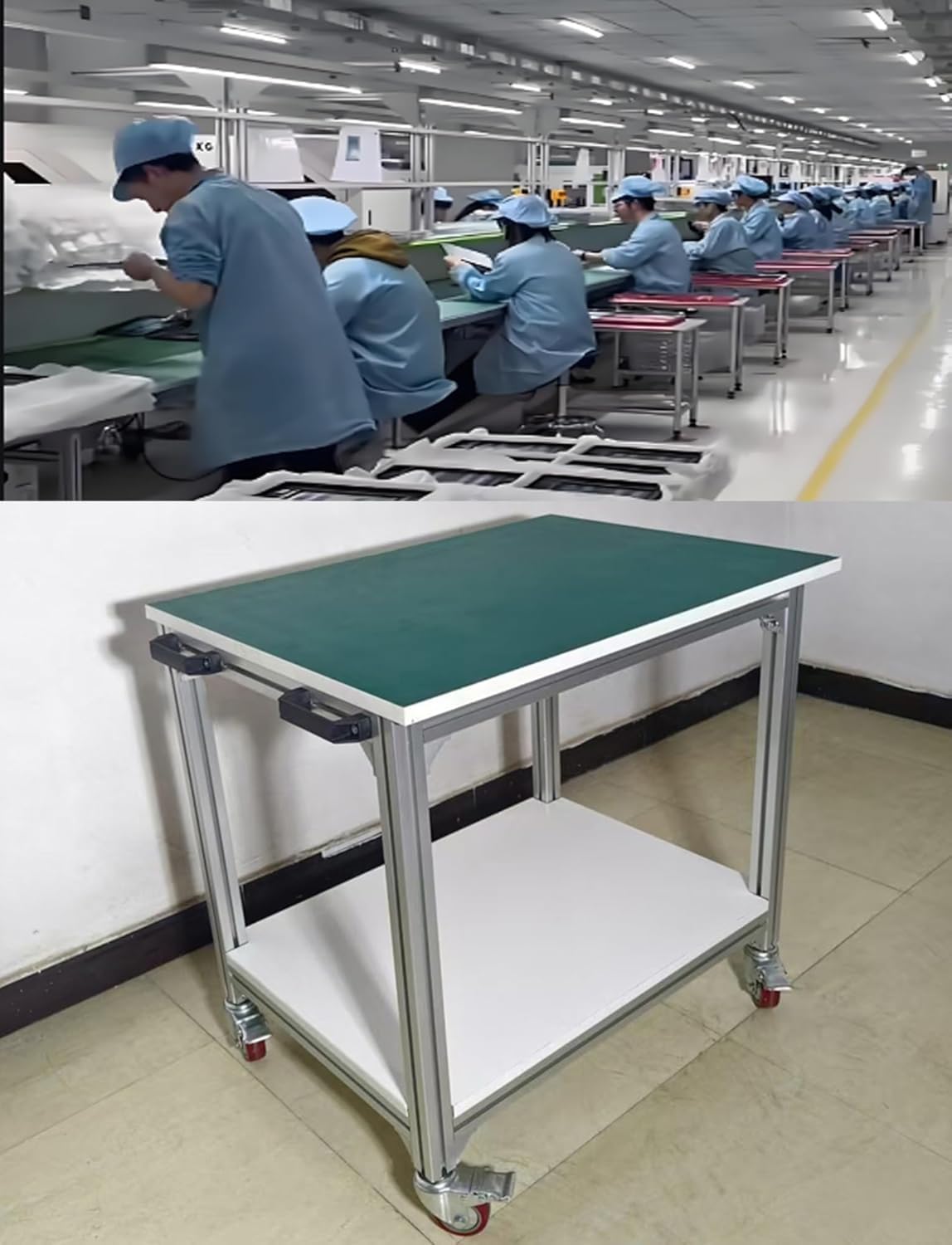 Banco De Trabajo ESD con Ruedas Y Altura Ajustable: Mesa De Laboratorio Móvil De Alta Resistencia para Reparación De Electrónica, Mantenimiento Industrial Y Type 1 60x50cm/23.6x19.7in