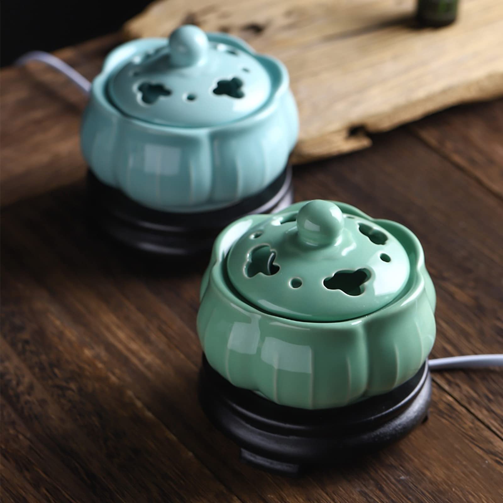 MIQXUAN Diffusore di Oli Essenziali,Forno per aromaterapia in Ceramica con Temperatura Regolabile,Resina di incenso di Legno di agar Home Office Camera da Letto Aromaterapia Regalo e Decorazione