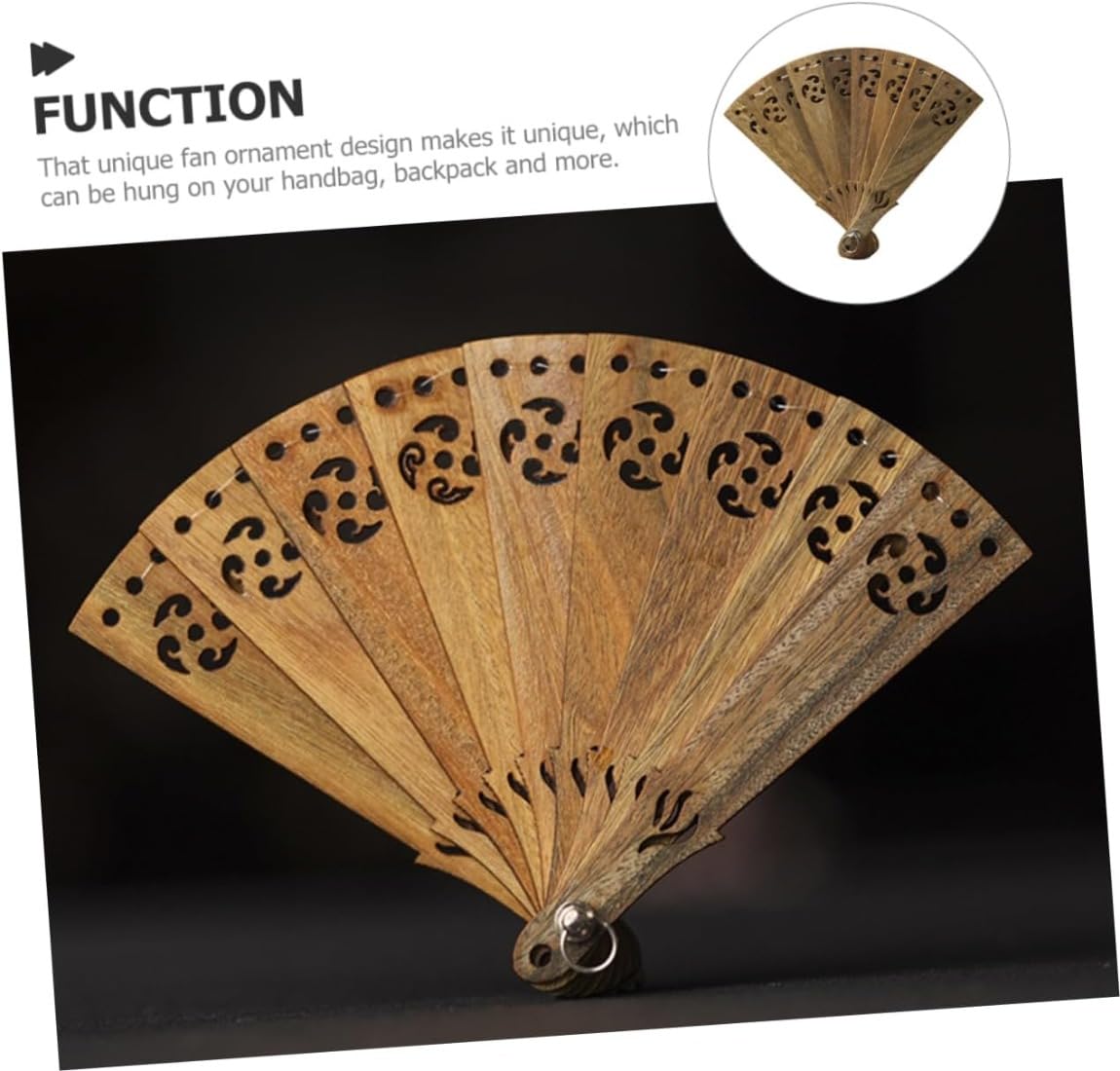 白檀扇 vintage 白檀扇子 小花文様/20.5cm byakudan04 - itotsune