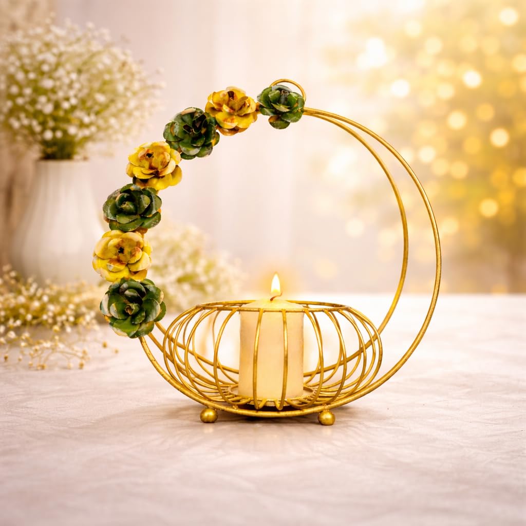 AGAAS ENTERPRISES Elegant Metal Golden Multipurpose Gift Basket Decorative Wedding Gift Basket with Stand Gift Hamper Ring Platter Corporate Gift Item Office Decoration-image-23