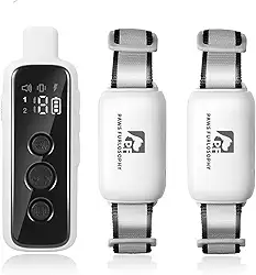 Paws Furlosophy PF652 Coleira sem choque para 2 cães – Coleira de adestramento para cães com controle remoto, 305 m coleira E de controle remoto, 3 modos de treinamento, adequado para cães pequenos, médios e grandes, IPX7 à prova d'água