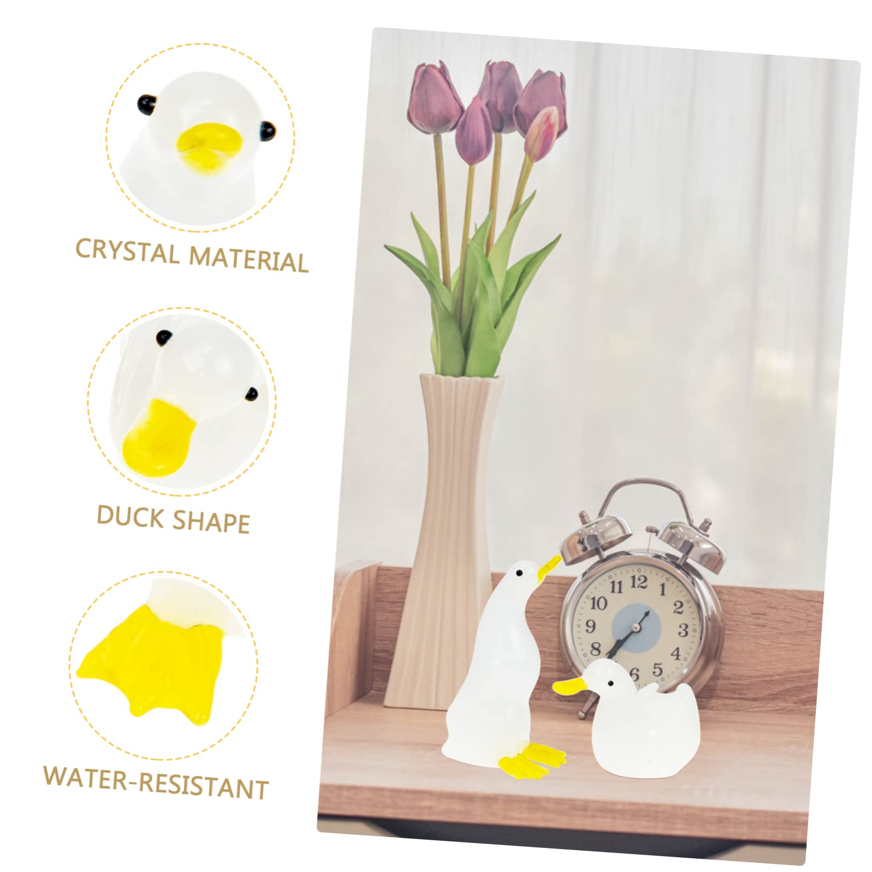 OUNONA 6stücke Kristall Tierfigur Schwan Und Ente Handgefertigte Miniatur Deko Für Tisch Und Garten Als Für Besondere Anlässe Hochwertige Dekoration Für Zuhause Und Veranstaltungen