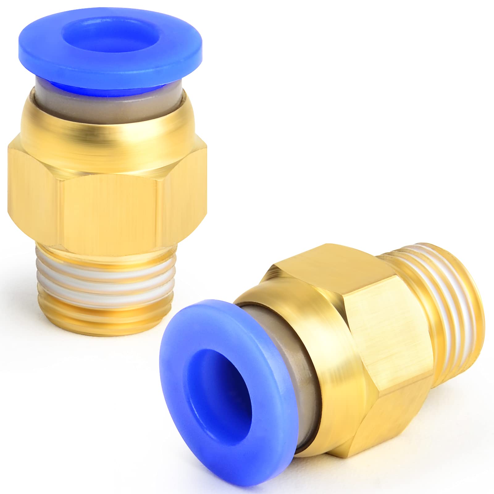 10 piezas azul de 10 mm de diámetro exterior en T de 3 vías empujar para conectar neumáticos accesorios (PE-10) — view 23
