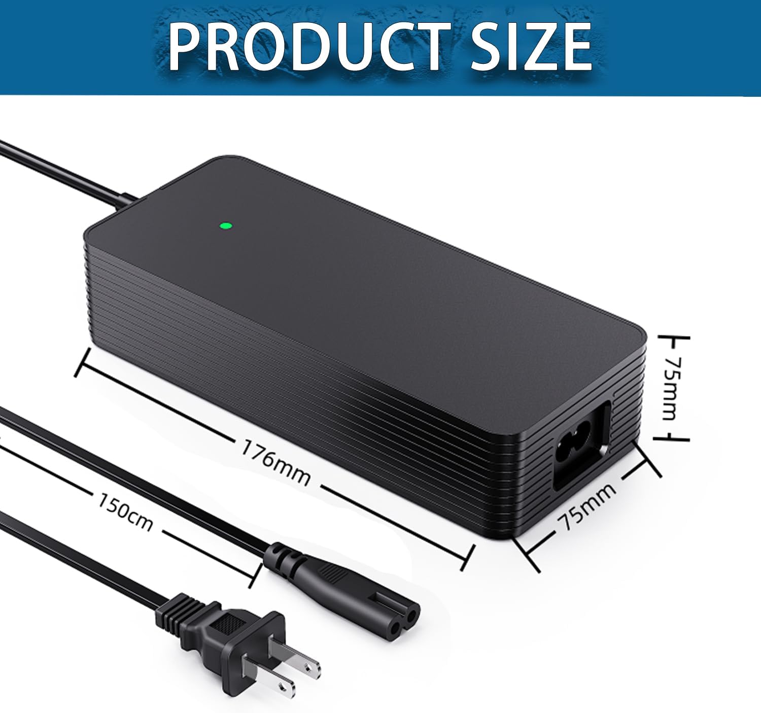 QDD 12V / 14.6V 10A Lifepo4 Lithium Charger with Alligator Clip Connector, Multiple Protection Functions
