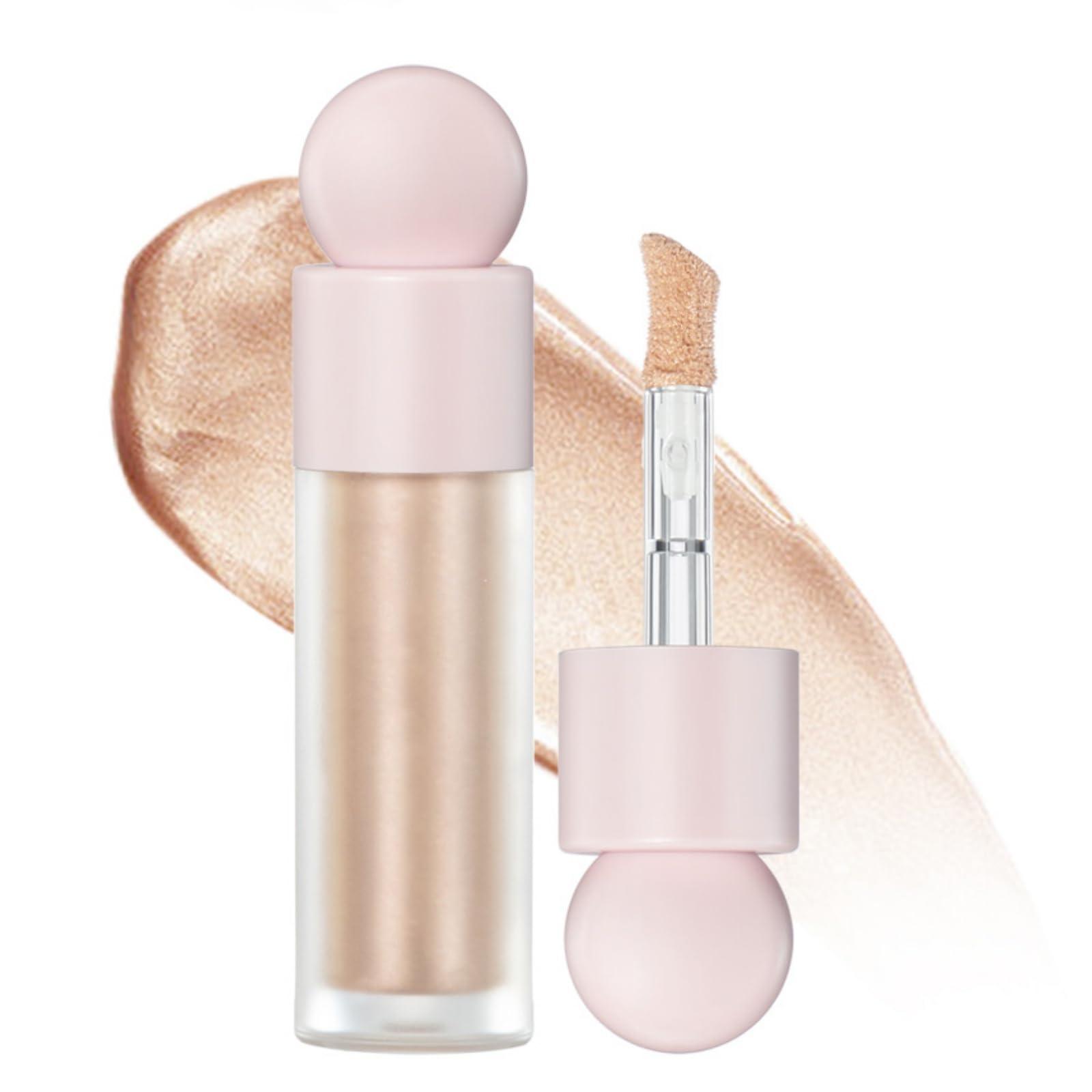 HocossyLiquid Highlighter Makeup, Natural Light Liquid Face Highlighter Bronzer Face Body Luminizer Smooth Waterproof Body Shimmering Liquid Luminizer Highly Pigmented Face Illuminator