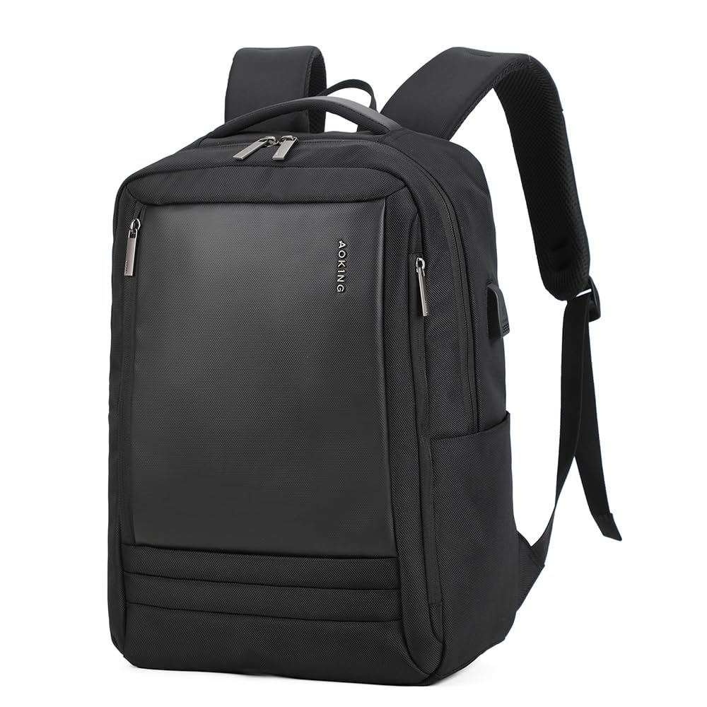 Aoking Zaino Unisex Resistente Textile Nero 30x15x42 per Uso Quotidiano e Versatile