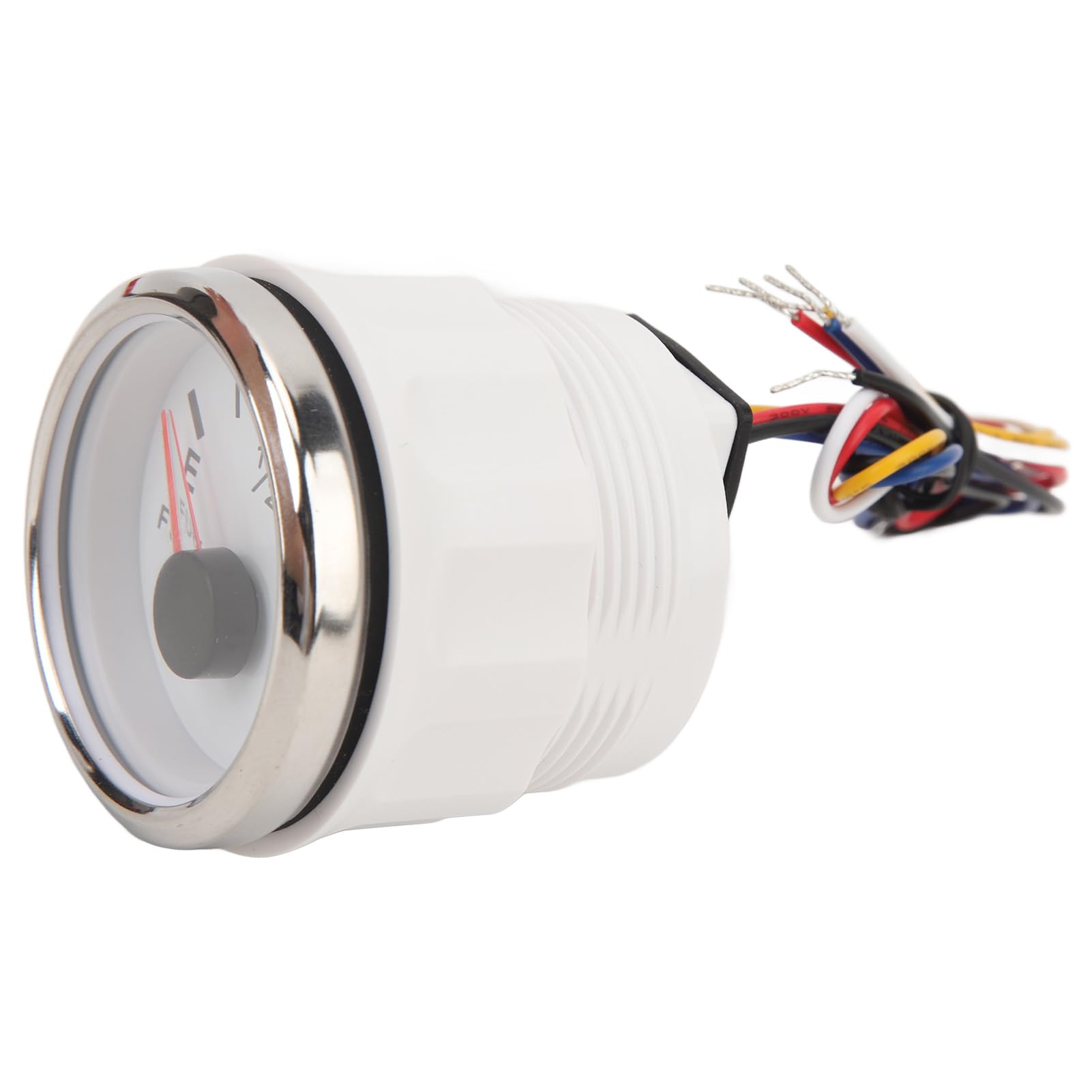 aqxreight Indicatore Livello Carburante Marino 52MM DC932V Misuratore Carburante Digitale Universale per Yacht e Barche da Pesca (Quadrante Bianco Lunetta Argento)