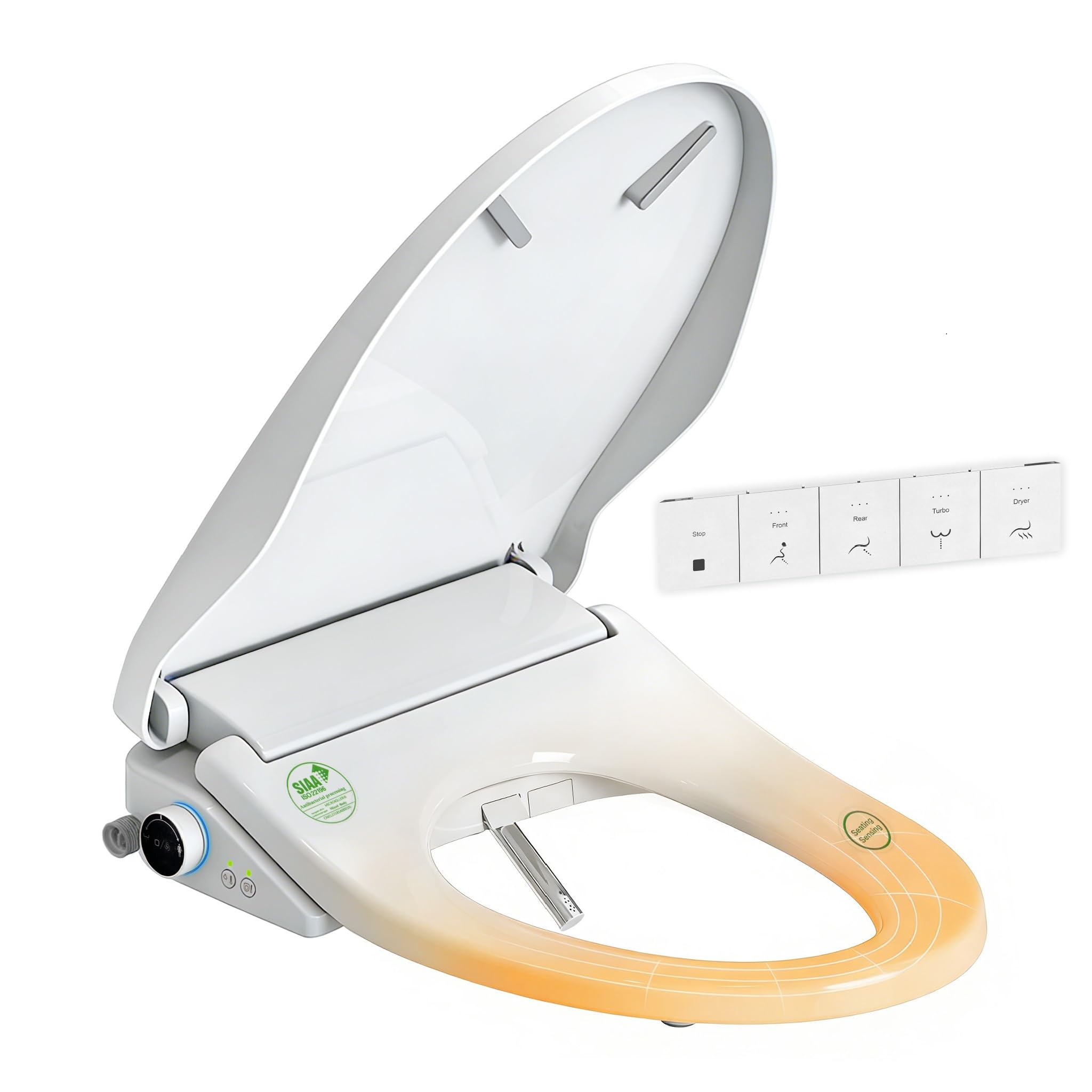 Electric Smart Bidet Toilet Seat with Remote Control Heated Seat Instant Warm Water Air Dryer Multiple Safe Protection