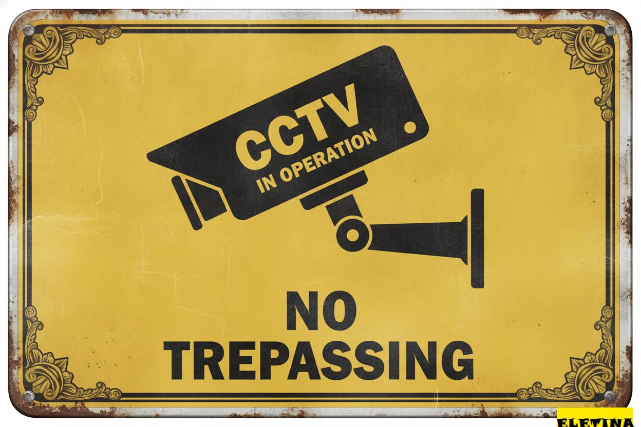 CCTV In Operation No Trespassing Metal Warning Sign Weather Resistant UV Protected Rust Free Home Gate Garden 8x12in