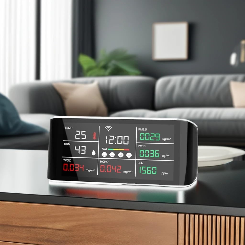 DM69-WIFI Detector de Calidad CO2 PM2.5/10/HCHO Sensor de Gas probador Temperatura Humedad 2 en 1