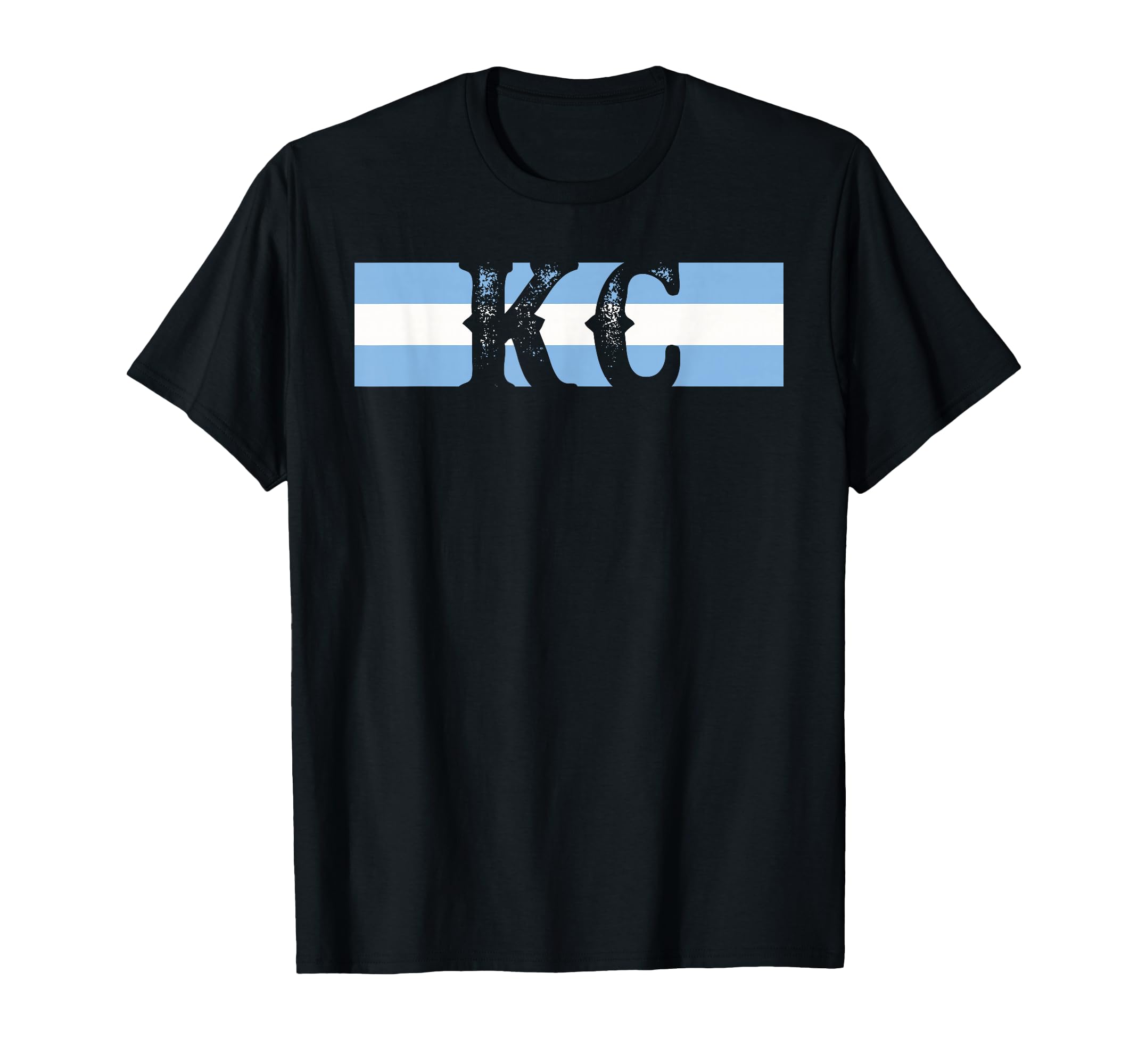 Retro Vintage Blue Stripes KC Kansas City T-Shirt