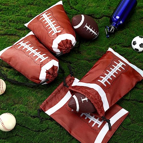 Berlune 24 Pieces Football Party Favors Drawstring Gift Bags 10 x 7 Inch Football Sports Goodie Bags Super Birthday Supplies Backpack Bulk Bowl for Gym Travel Party Storage Favors Supplies4