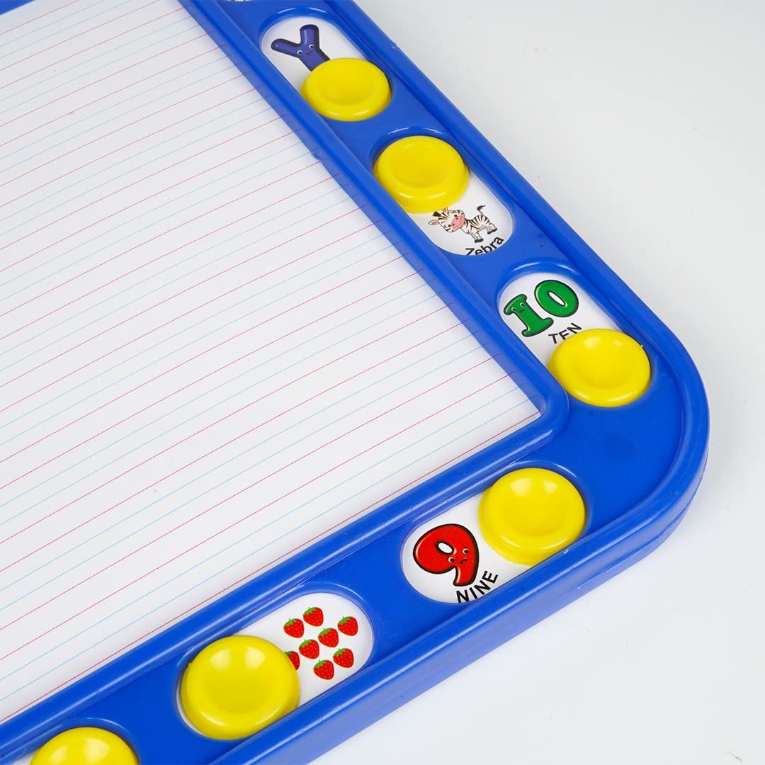 TOYZTREND Avis Educational Hide & Seek Slate Writing Board 2 in 1 to Write and Learn Their Preschool Lessons for Kids (Blue Colour) 1