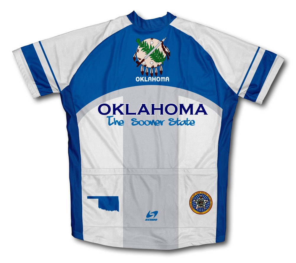 ScudoPro Oklahoma Flag Short Sleeve Cycling Jersey for Men - Size 4XL