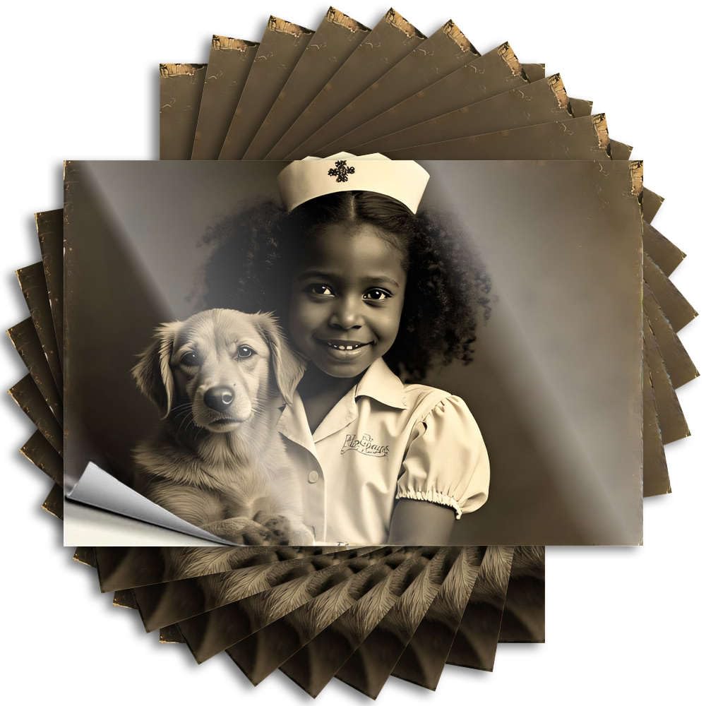 Cozy, Tattoo Bumper A Young Girl in A Nurse's Uniform Holding A Puppy | Interesting Girly(8X12CM)
