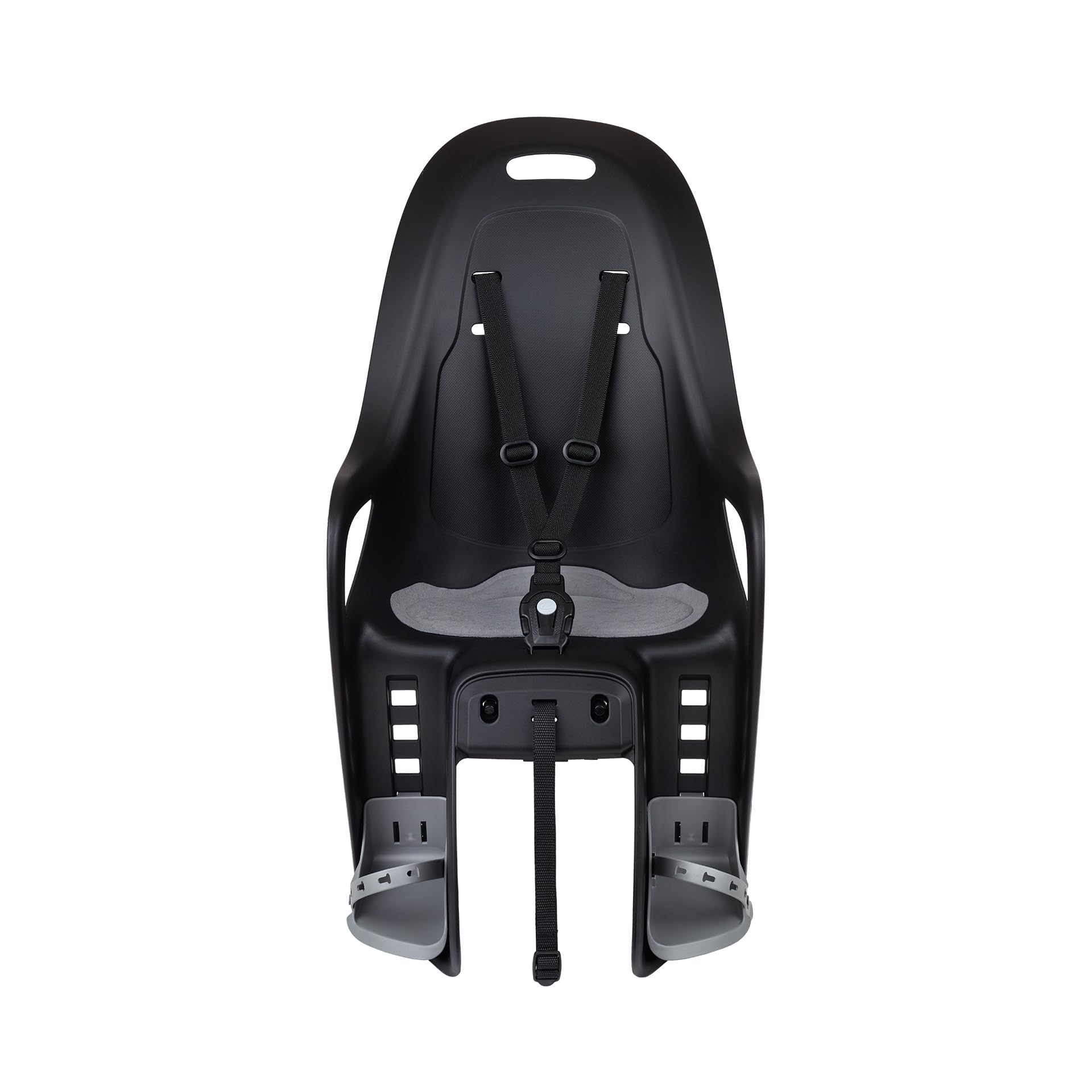 POLISPORT 8408300002 - Siège arrière KOARI pour vélo avec roues de 26'' à 29'' adapté aux enfants d'un poids maximum de 22kg avec ancrage sur le porte-bagages MIK-HD en Noir/Gris