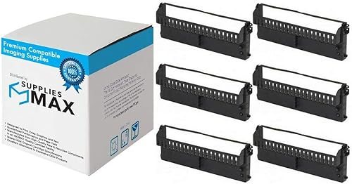 SuppliesMAX Repuesto compatible para Olivetti PR-4 cintas de impresora negras (6PK) (B0028)