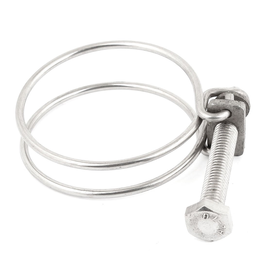 Aexit Metal Adjustable Hose Clamps Tube Pipe Double Wire Hose Ratcheting Hose Clamps Clamp 47mm-57mm