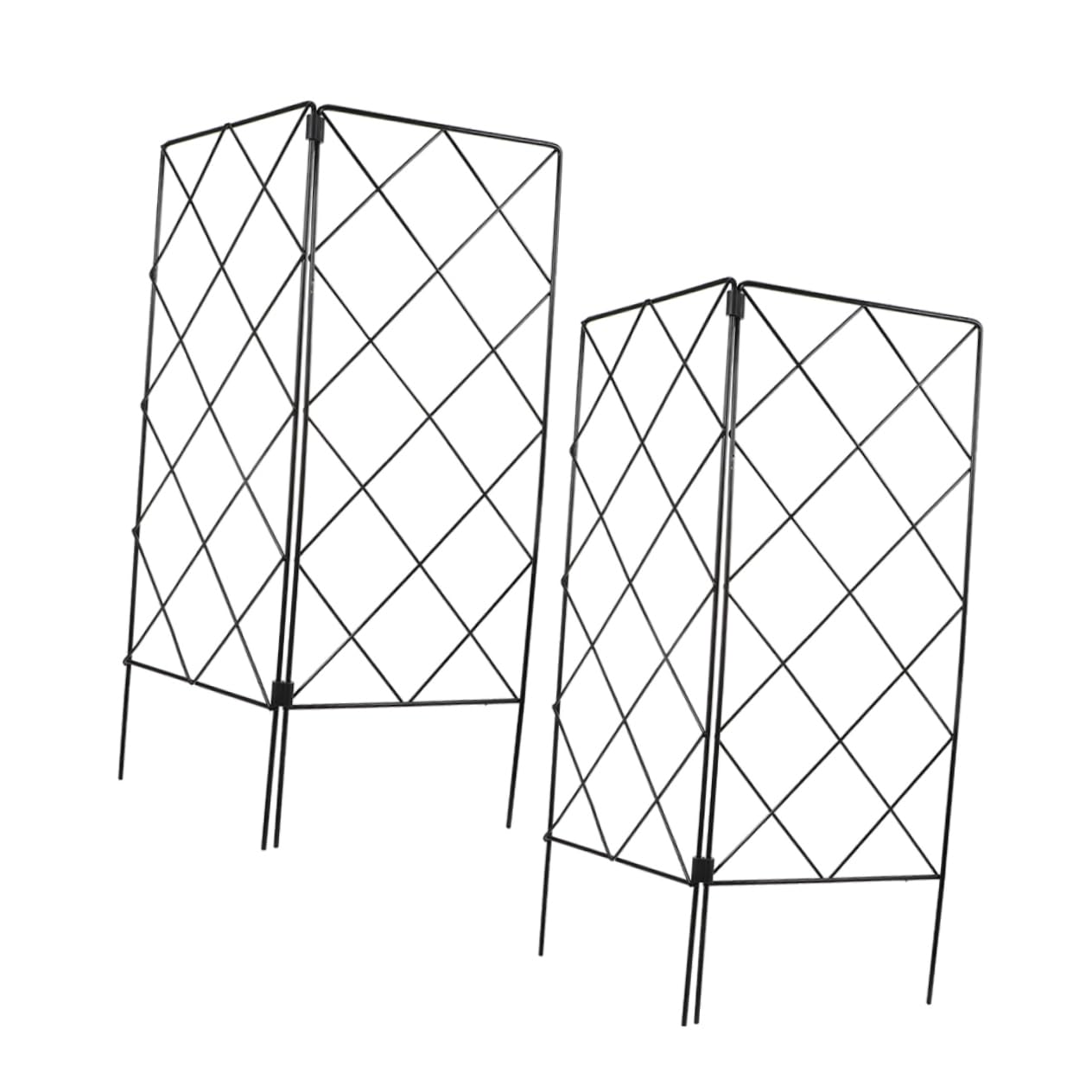 Supports pour Plantes Grimpantes Pliables en Fer, Lot de 2, Noir