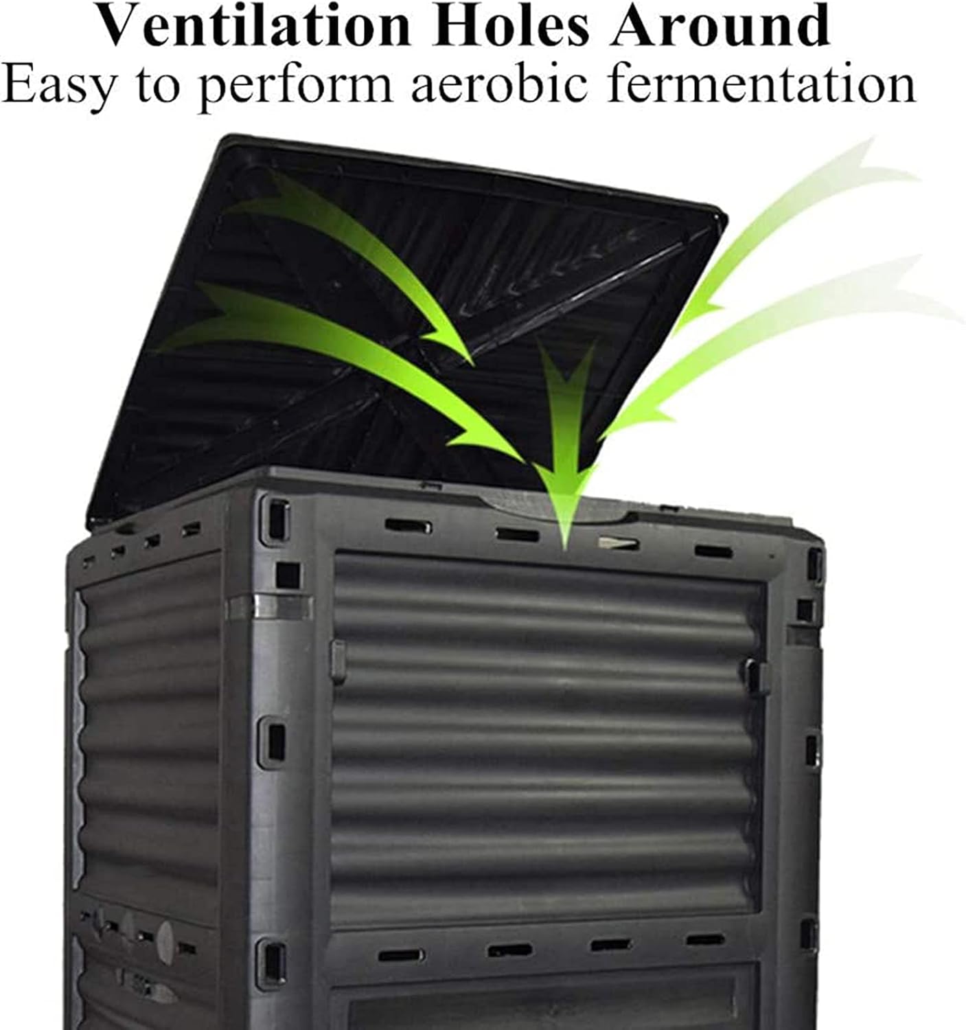 ZQTHL 300L Large Compost Container, Outdoor Garden Composting Bin, Easy Assembling, Fast Creation of Fertile Soil, Fast Creation of Fertile Soil : Patio, Lawn & Garden