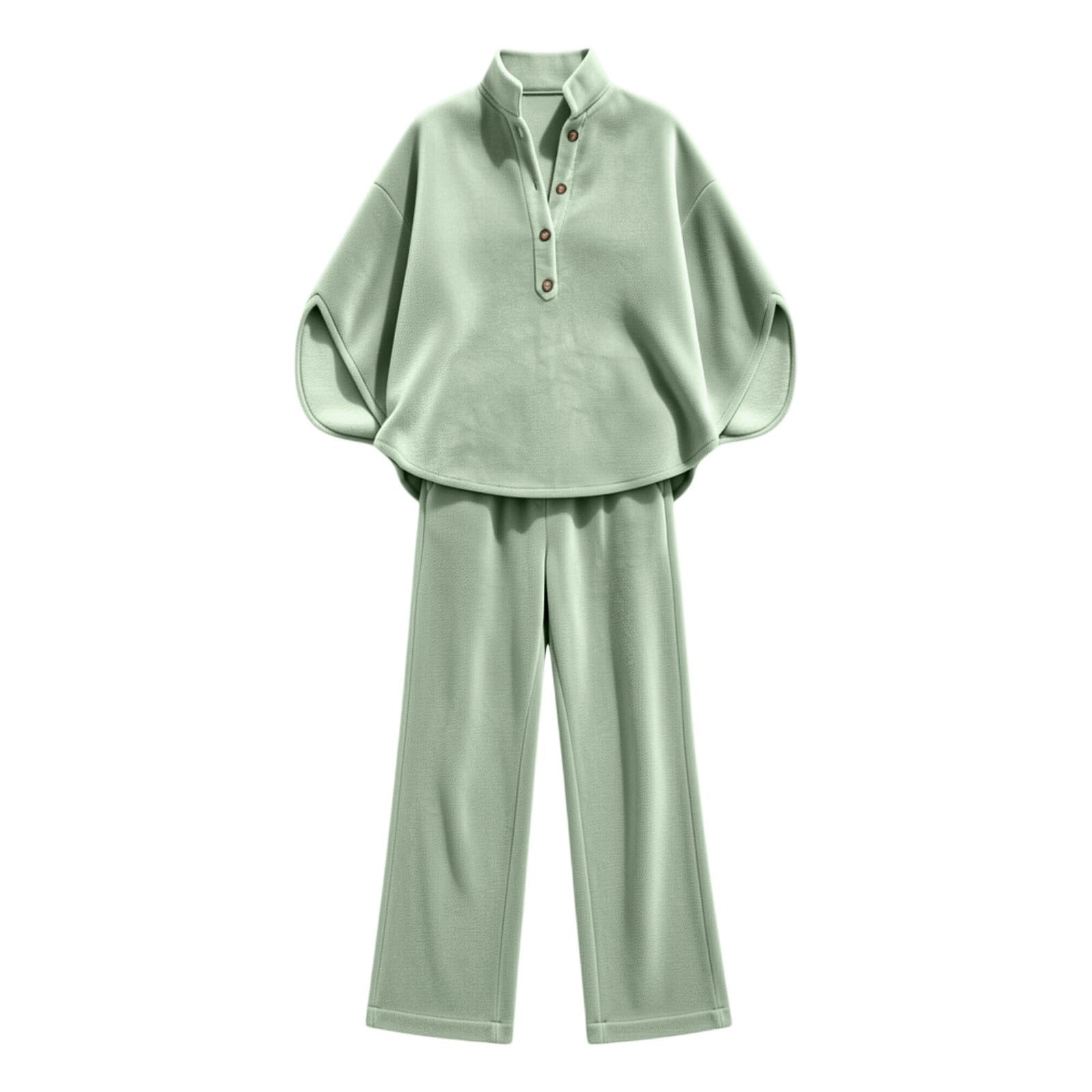 Completo Fitness Donna 2 Pezzi Completi Sportiva Manica Lunga Scollo a V Tuta Da Ginnastica Completo Palestra Elegante Set Top E Pantaloni a Gamba Larga Tute Per Jogging Yoga Fitness Da Casa Autunno