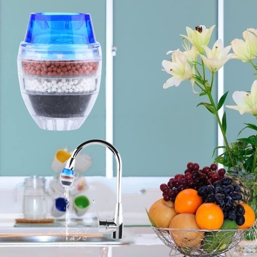 CXBDDF Küchenarmatur Wasserhahn Wasseraufbereiter für Haushalt 5 Schichten Wasseraufbereitungsanlage Filter Aktivkohlefilter Mini Kranisierer