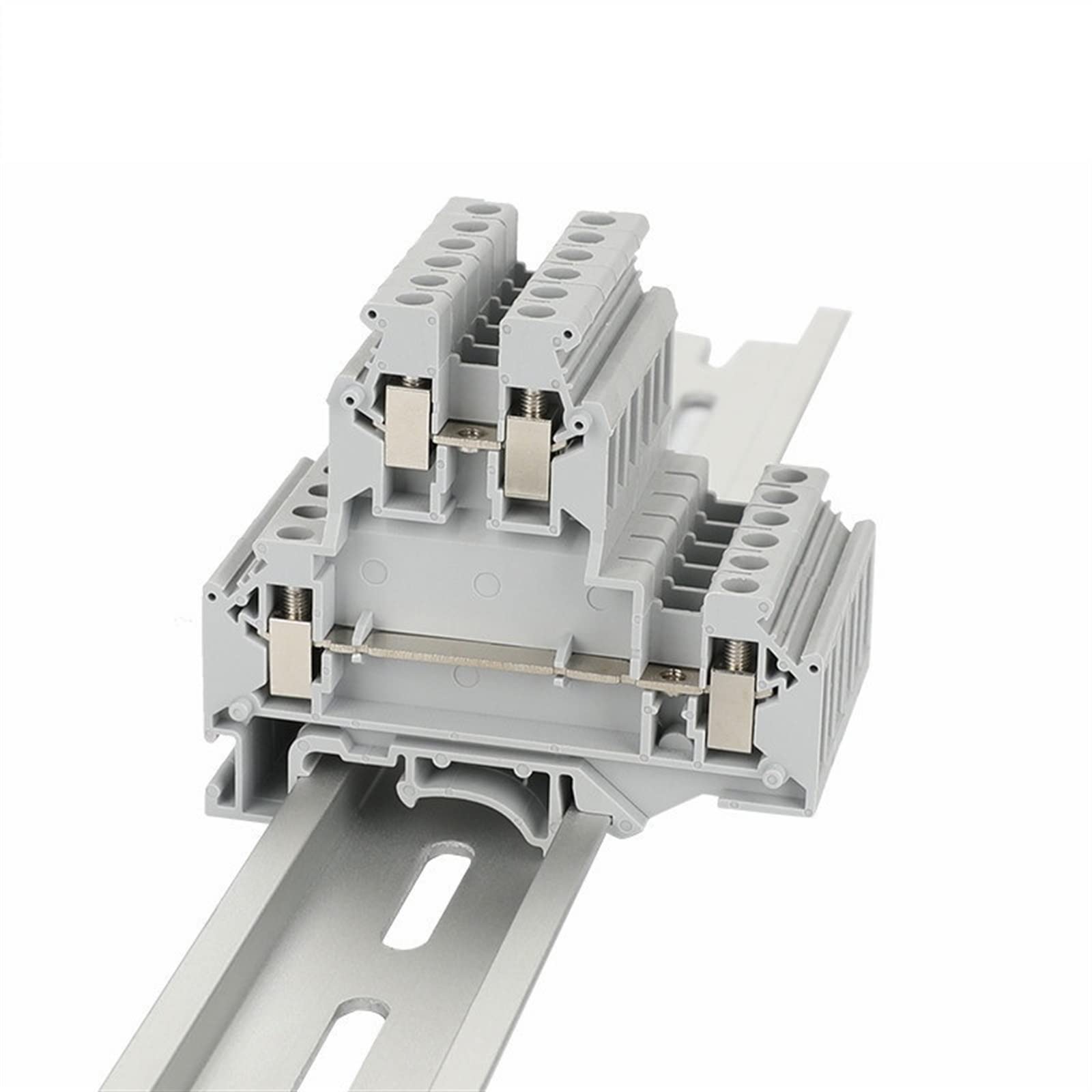 saako 10 Pz UKKB5 Vite Universale Doppio Livello 2 Strati 4-Conduttore Spina Filo Connettore Elettrico Rail Morsettiera UKKB 5