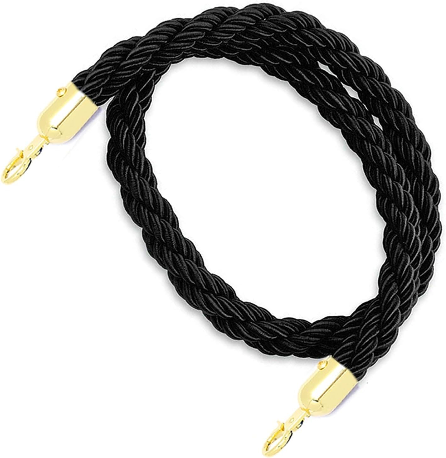 ZBBGTJK Retractable Ber Strap - 2.5m/8.2ft Safety Stanchion Rope for Hotel Lobbies Queuing Events - Braided Security Cords (1 Pack)