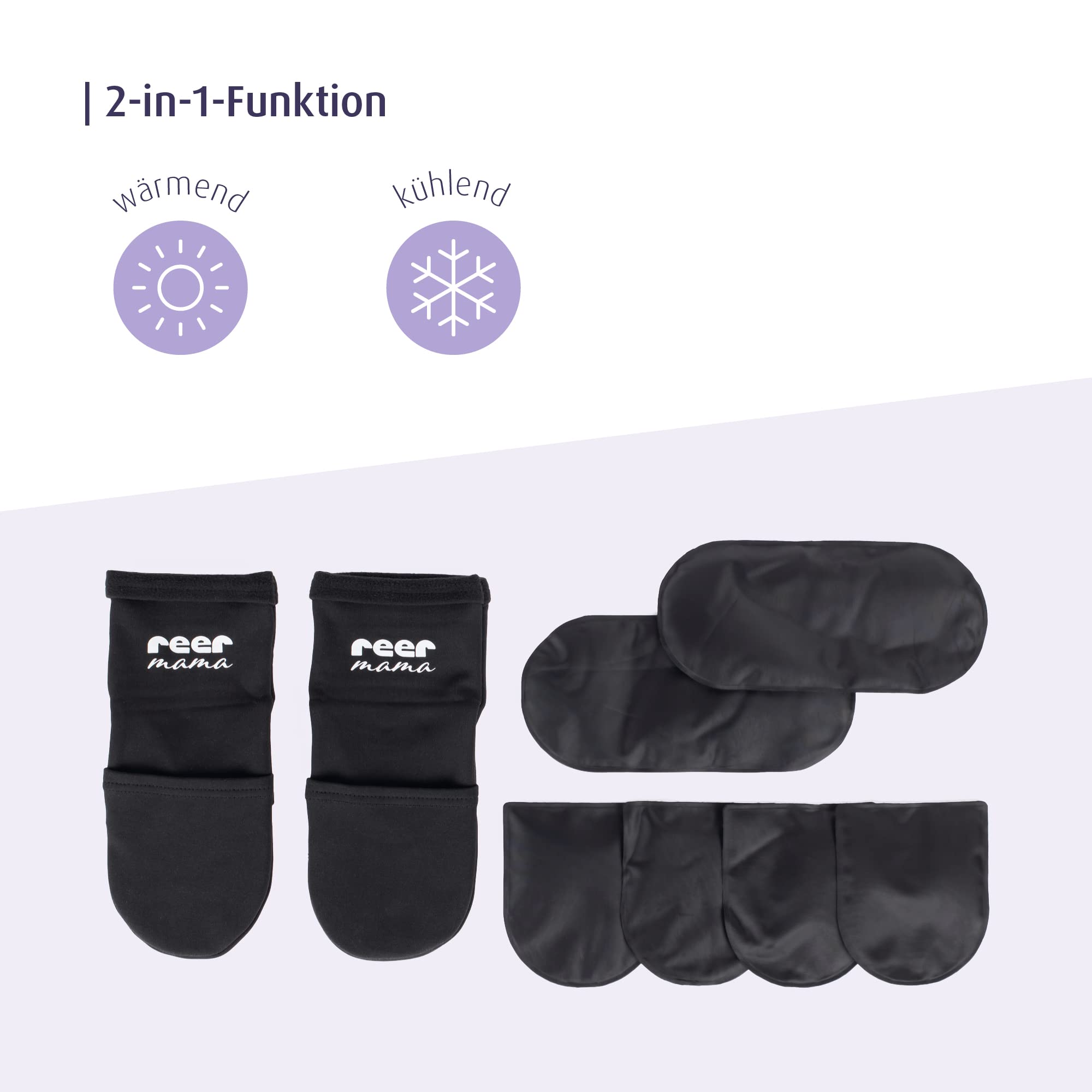reer Kühlsocken für Schwangerschaft und Wochenbett - Kühlpads für geschwollene und schwere Füße - Fußkühlung bei Hitze - Kalte und warme 2in1 Therapie, Schuhgröße 36-40