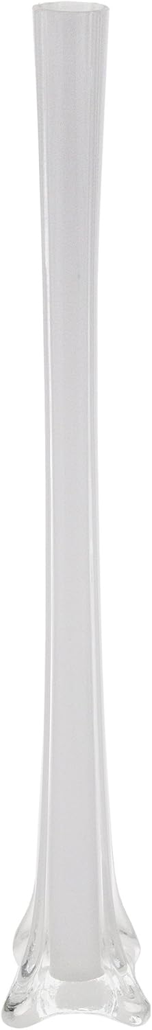 Eiffel Tower Vase 1.5 Inch x 24 Inch, Decorative White Glass with Sturdy Base, Wedding Centerpieces, Flower Bouquets, Home Décor, Celebrations, Parties, Event Planning, Arts & Crafts