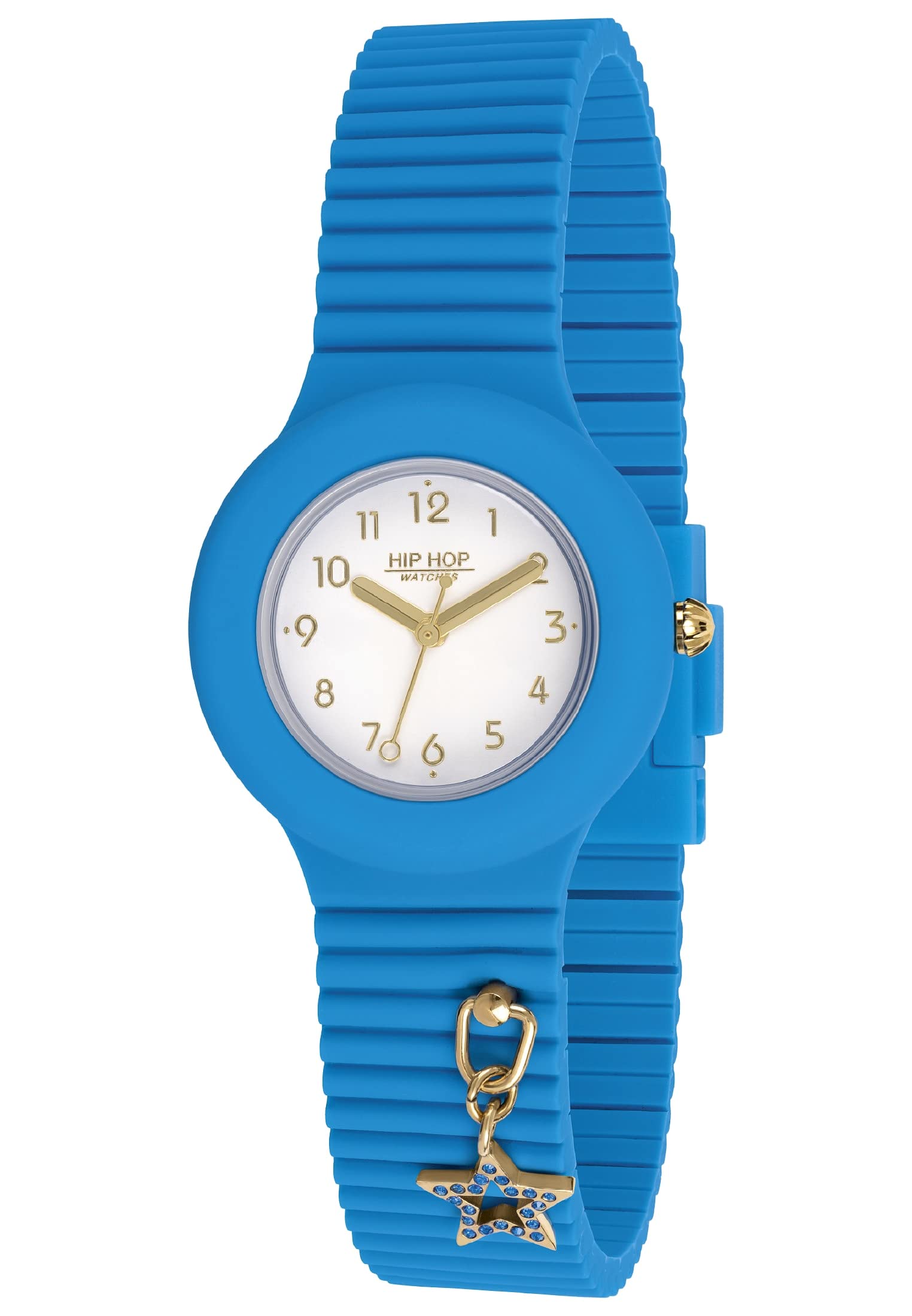 HIP HOP, Collezione Dancing in the Light, Orologio Donna, Cinturino in Silicone Intercambiabile e Regolabile, Ciondolo con Stella, Cassa 32mm, Resistente all'Acqua