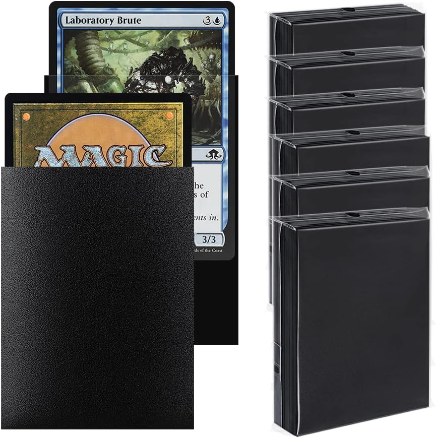 Black Matte MTG Card Sleeves 300 Pack, Rough Matte Textured Magic The Gathering Card