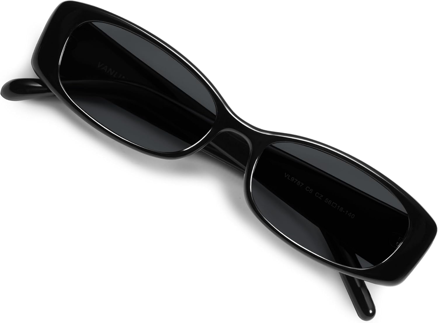 similar productVANLINKER Trendy Small Polarized Rectangle Sunglasses for Women Men Retro 90s Shades VL9787 C6 Black Frame Black Lens