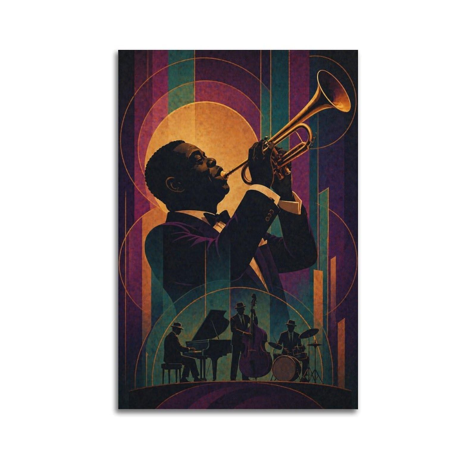XKUGA Vintage Harlem Music Poster Jazz Legendary Trumpeter Modern Decorative Canvas Prints - Ideal Wall Art for Family, Man Cave, Game Room, Boys & Girls Bedroom 20x30inch(50x75cm)