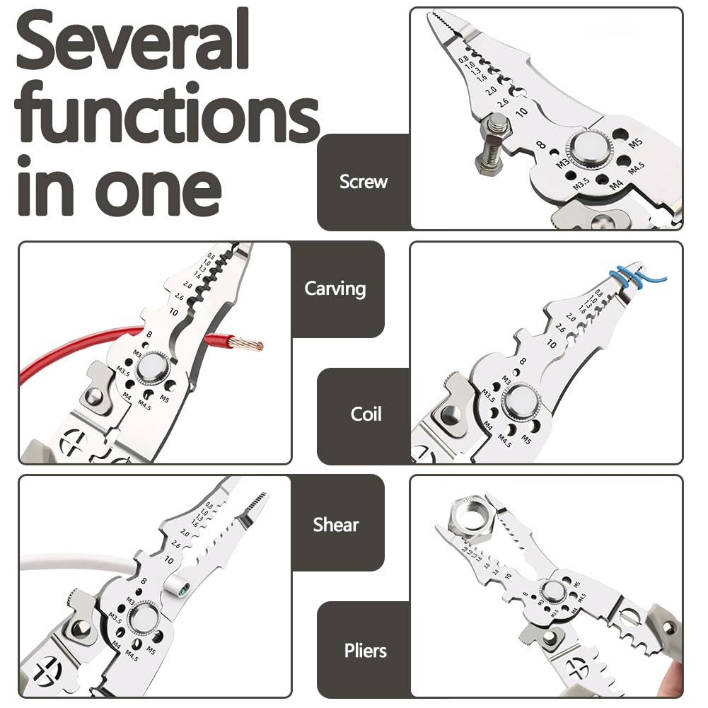Pinze Multifunzione Per Elettricista - Spelafili, Taglia, Crimpa
