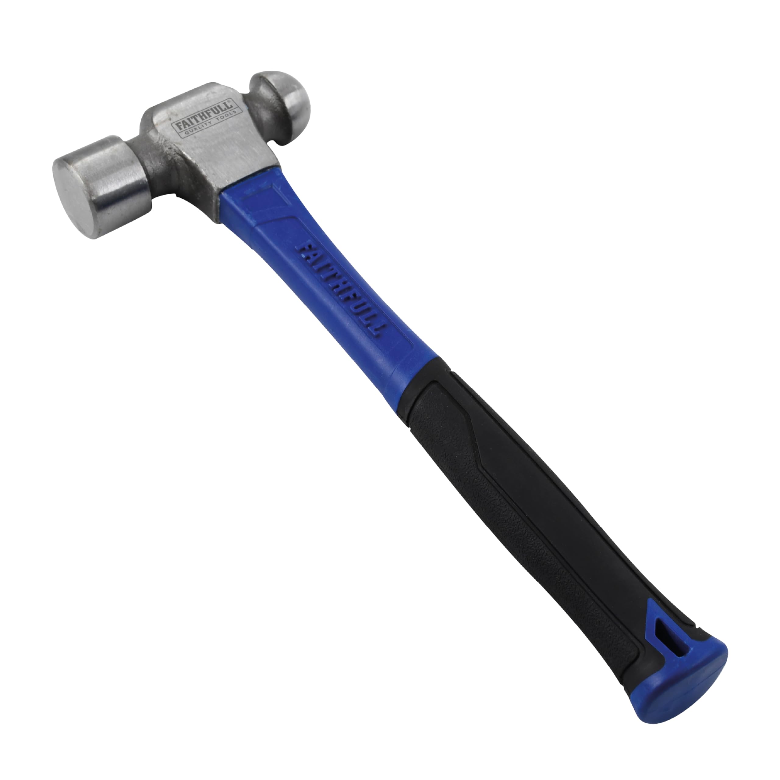 Faithfull Ball Pein Hammer 24oz (680g) – High-Strength Fibreglass Shaft with Polished Steel Head & Ergonomic Non-Slip Grip for Metalworking, Engineering, General Repairs & DIY Projects